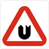 U-turn ahead from opposite direction